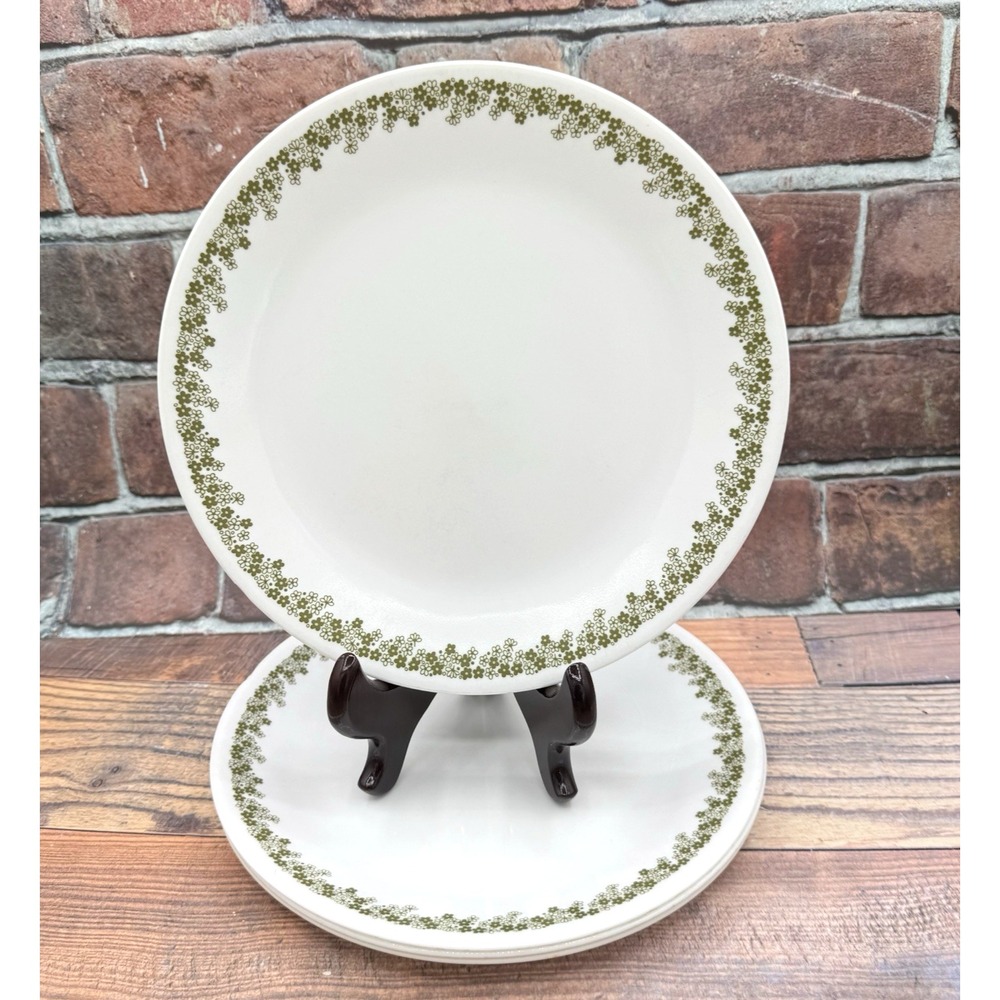 Corning Corelle Spring Blossom Crazy Daisy Dinner Plates Set of 4 Vintage READ